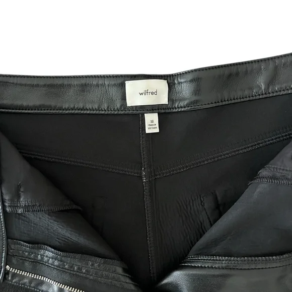 Aritzia Wilfred Melina Pant High Waisted Vegan Leather Black Trousers - Picture 4 of 4